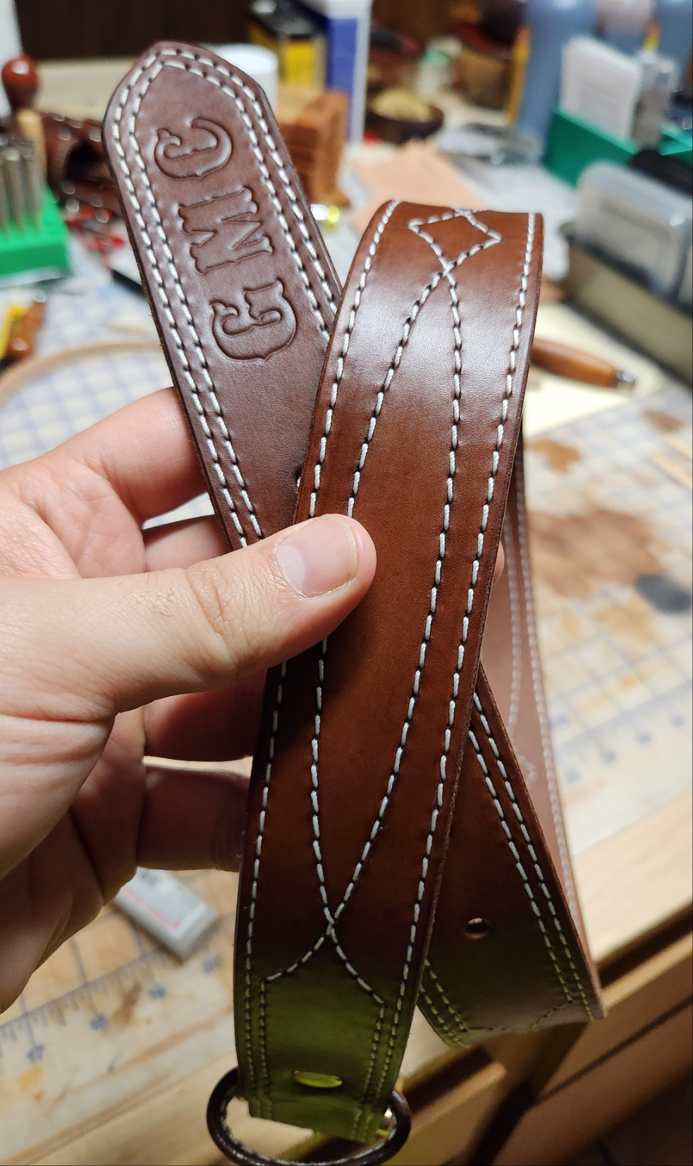 Gun Slinger Stitch Leather Belt