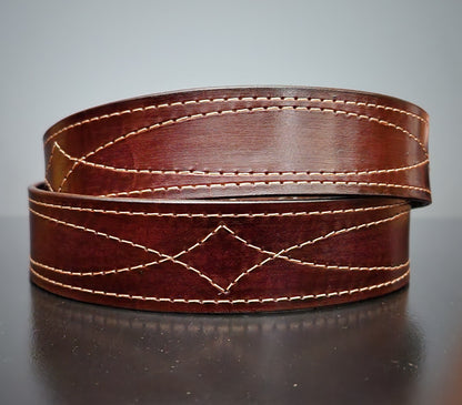 Limited Edition Dark Brown Leather Belt with Gun Slinger Stitch