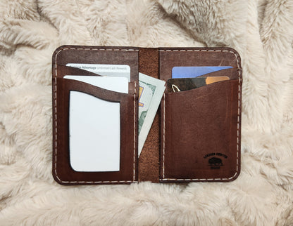 Leather Vertical Bifold Wallet