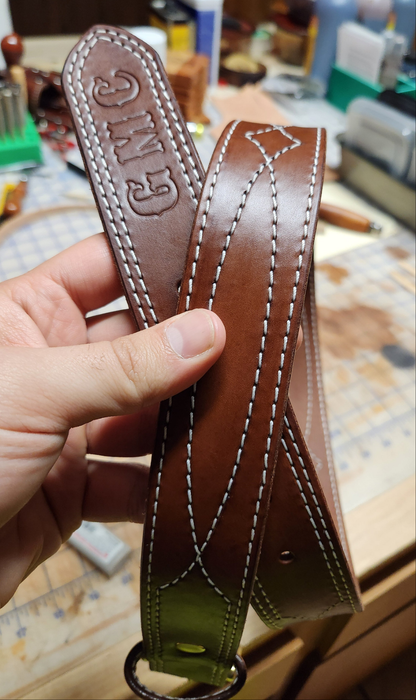 Gun Slinger Stitch Leather Belt